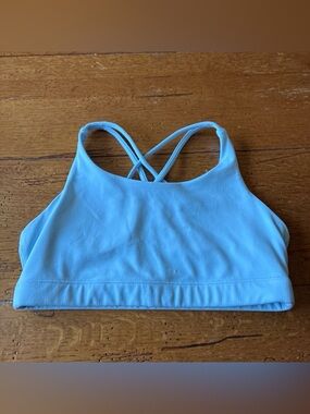 Athleta Light Blue Strappy Sports Bra